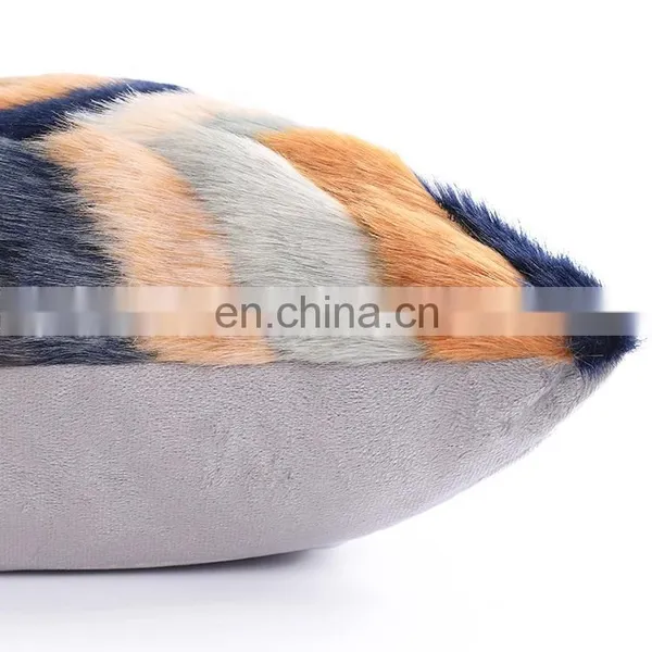 Oeko-Tex Certified Fluffy Flame Retardant Square Colorful Long Hair Faux Fur Cushion Cover Pillow Case photo-3