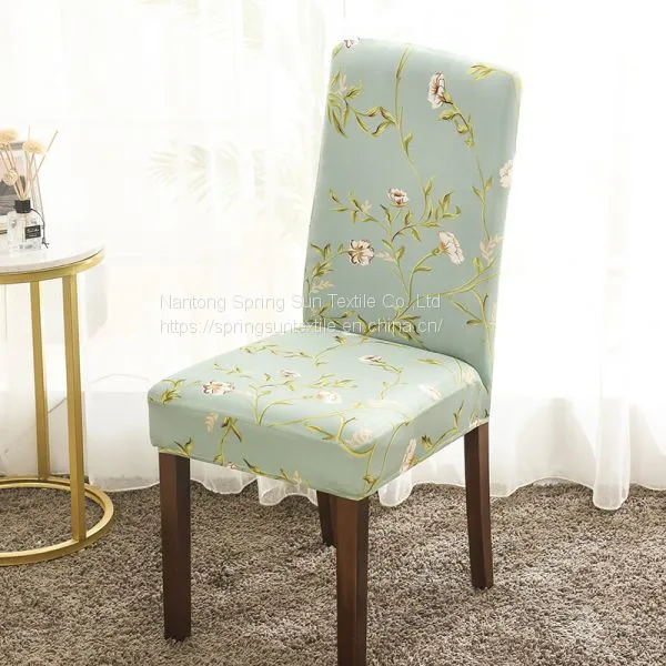 Red Printed Stretch Dining Room Chair Covers Soft Removable Dining Chair Slipcover photo-2