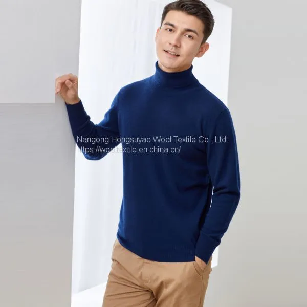 New Men's Pure Wool Sweaters High-Neck Thick Sweaters Solid Color Long-Sleeved Knitted Jackets For Men photo-4