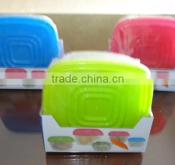 Popular 5 Pcs Set Square Plastic Food Storage Container With Color Box photo-2