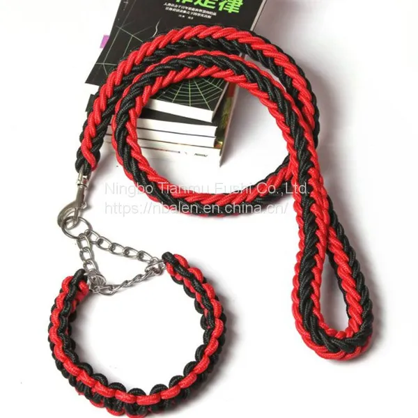 Best Selling Pet Product Belt for Dog Lead Wire Rope 130 cm Pet Ropes Weave Luxury Collar Rolled Rope for Dog Dog Leash Set photo-5