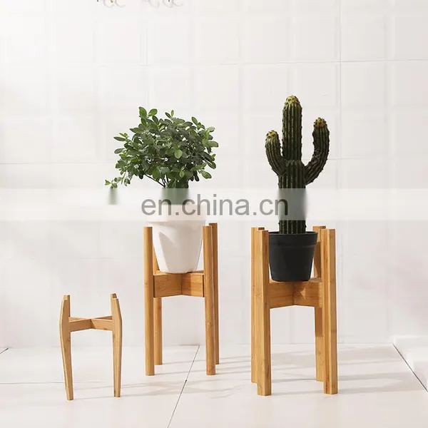 High Quality Eco Friendly Modern Indoor Wooden Bamboo Garden Supplies Adjustable Plant Pots Display Stands Tall Square photo-3