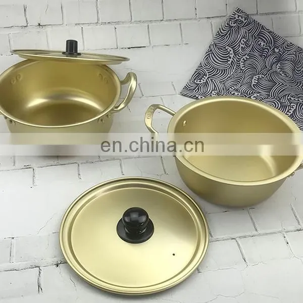 New Style Yellow Cookware Wholesale for Camping Durable Aluminum Cooking Pot And Set photo-2