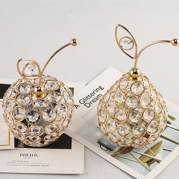 Pineapple Apple Pear Glass Tea Light Holder Crystal Tealight Decoration for Wedding Home Decoration photo-2
