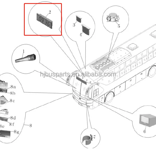 Original Bus Parts ZK6128H Door Lock Accessories 5940-01141 Square Passenger Door Lock for Bus photo-3