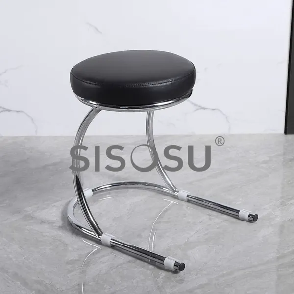 WU17ROUND CHROME STOOL (STABLE)
