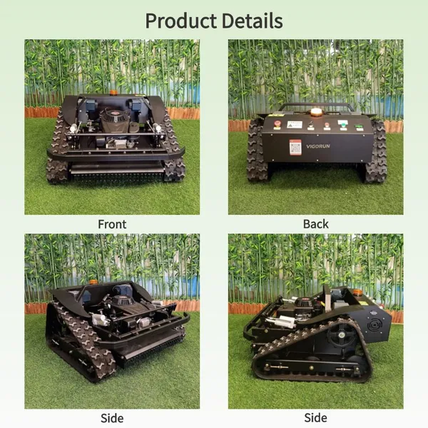 Vigorun VTLM600 RC Crawler Lawn Mower 600mm Cut Gasoline Engine Flail Blade Slope Grass Cutter photo-3