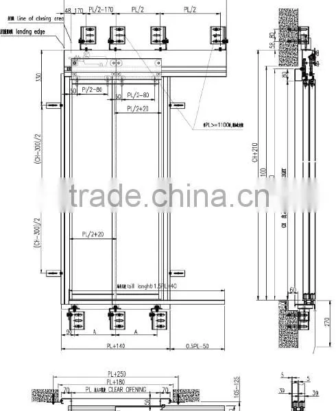 Lift Parts Two Panels Side Opening Landing Doors photo-2