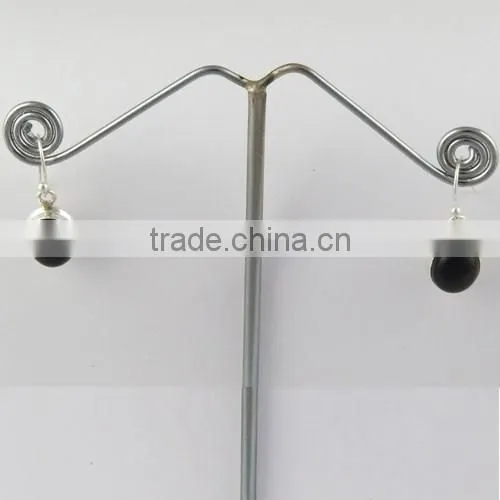 Stylish !! Black Onyx Silver Earring, Wholesale Silver Jewelry, Gemstone Silver Jewelry photo-5