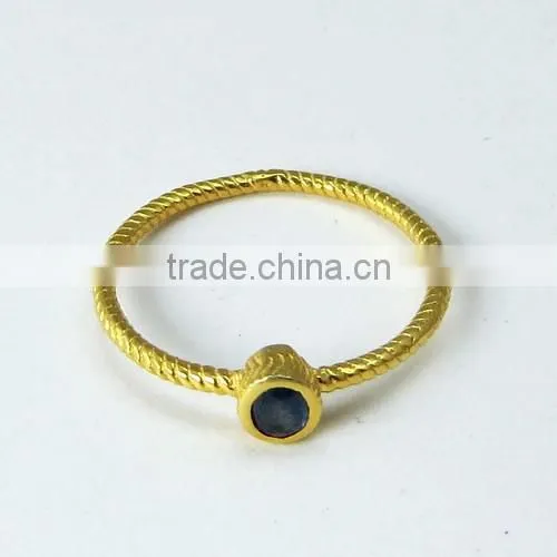 New Design !! Blue Sapphire Gold Polish 925 Sterling Silver Ring, Online Silver Jewelry, Gemstone Sterling Silver Jewelry photo-2