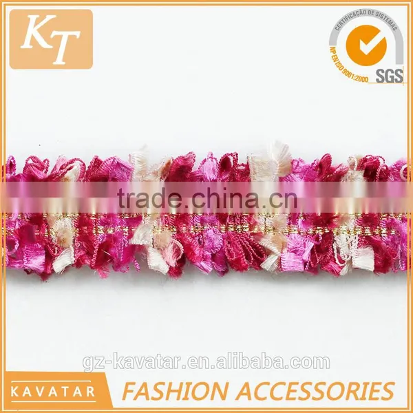Decorative Pink Lace Trim With 2cm Width photo-2