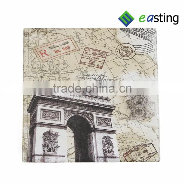 33*33cm Raw Materials Quarter Fold Printed Paper Napkin photo-2