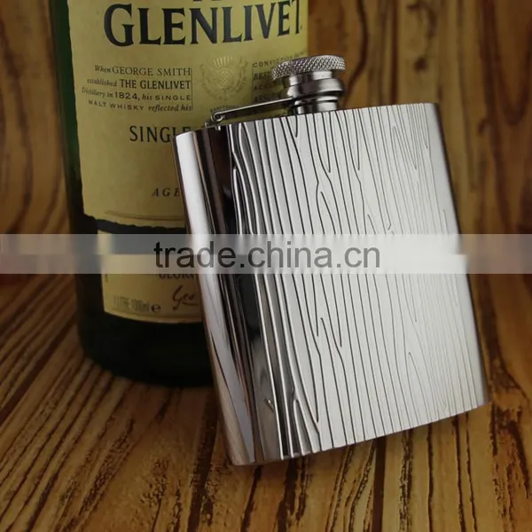 Wholesale Promotional Custom 6oz Metal Dimond Pattern Wrapped Hip Flask photo-6