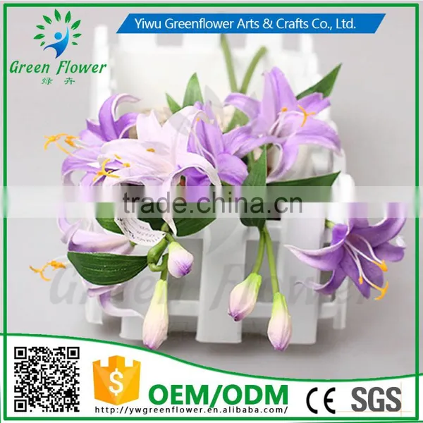 2016 Wholesale Mini Lily Artificial Flowers Real Touch Bouquet Wedding Bridal Home Declarative Flowers photo-4