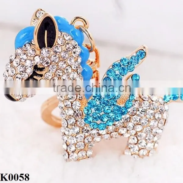 High-grade Keychain High Qulity Diamond, Rhinestone Horse Keychain Gifts K0058 photo-3