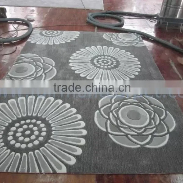 Flower Pattern Design Washable Hand Wool Rugs photo-5