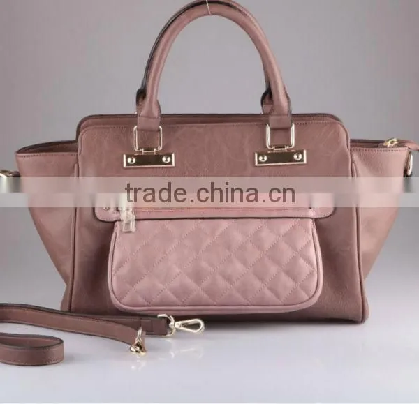 2840-2015 Quilted Two Tones Custom Tote Handbag Wholesale China photo-2