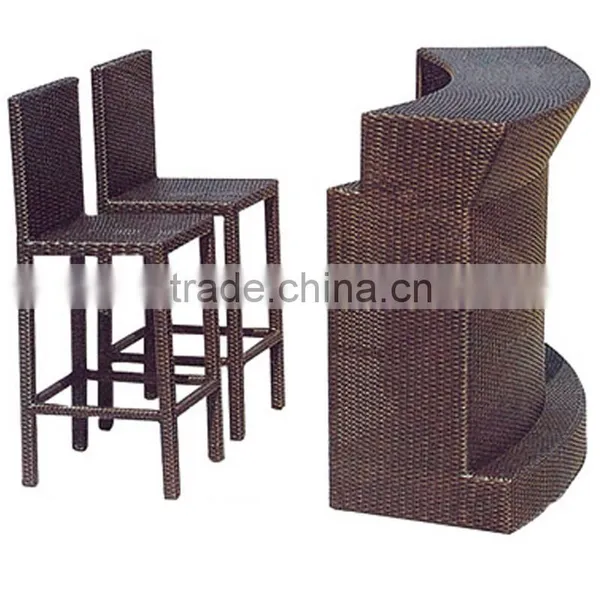 Outdoor Outside Round Resin Wicker Polyrattan Bar Counter photo-3