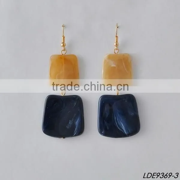 Square Glossy Resin Earrings photo-3