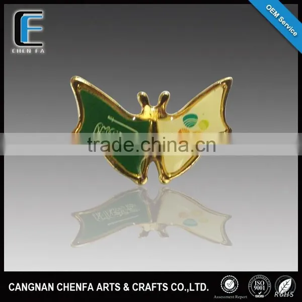 Custom Perfect Gift Brass(zinc Alloy) Metal Butterfly Lapel Pin Badge