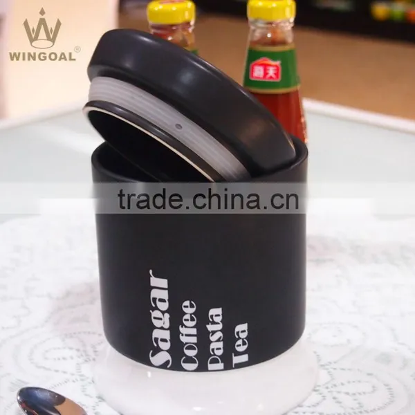 3 Size Porcelain Canister Wood Lid photo-6