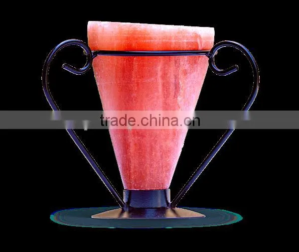 Himalayan Salt T-Light Holders-Cone Shape With Table Metal Stand