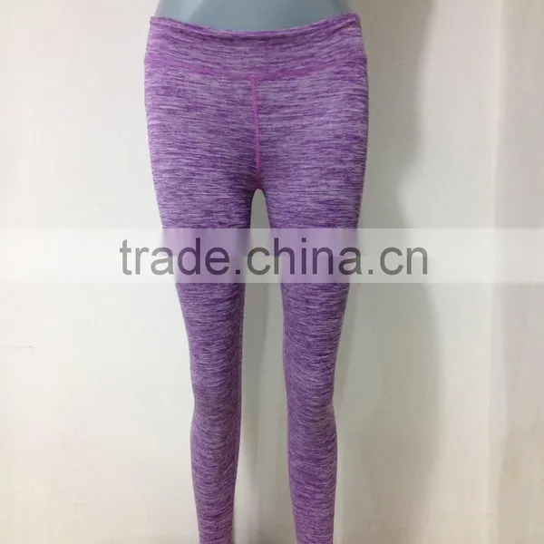 Santic Wholesale Gym Wear Sublimation Print Yoga Pants Contrast Waistband Leggings photo-6