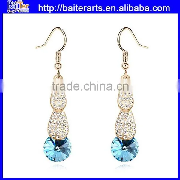 Gold Plated Alloy Micro Wave Earrings,faked Micro Paved Earrings for Girls photo-2
