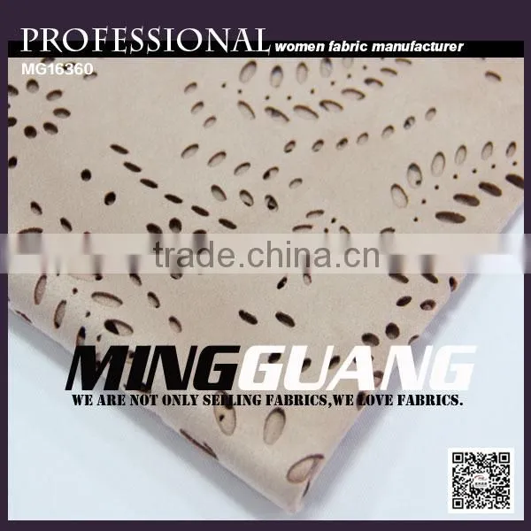 2016 Fashion 95% Poly 5%SP Laser Technics Suede Fabric for Lady Dress photo-2