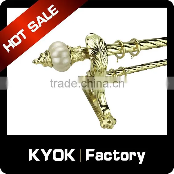 KYOK 12 Years Double Curtain Rods Factory , 28mm Golden Curtains Rods Wholesale photo-4