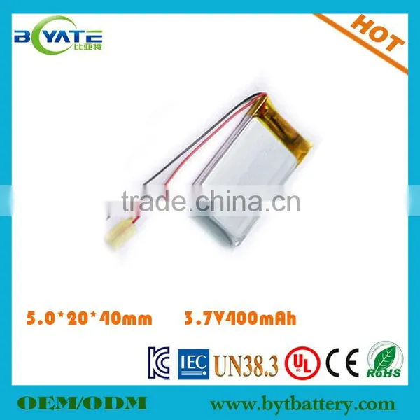 Cheaper China Lipo 502040 Controller Battery 3.7V 400mah