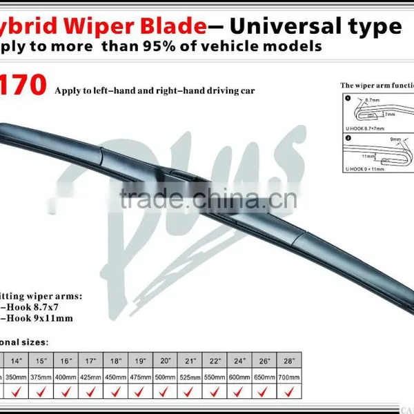 Hybrid Flex Japanese Car Smart Auto Accessories U-Hook J-Hook Arm Windshield 500mm Stealth Wiper Blade photo-2