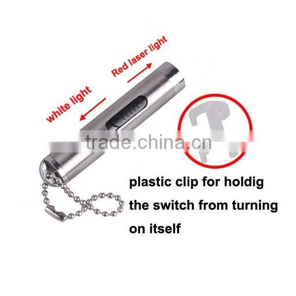 TP-302 White and Laser Light Aluminum LED Flashlight Keychain photo-3