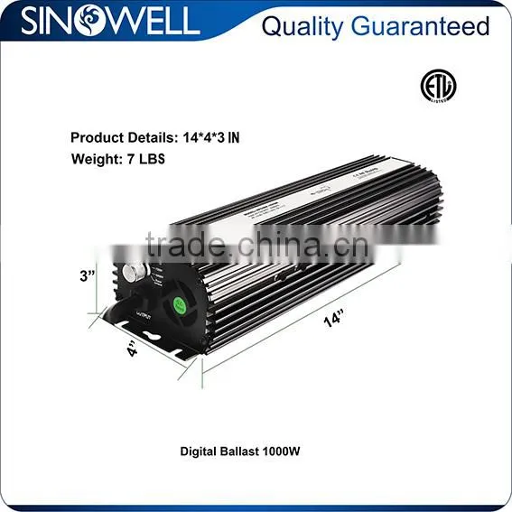 China Honest Manufacturer SINOWELL 400w 600w 1000w Hydroponic Grow Light Air Cooled Ballast photo-2