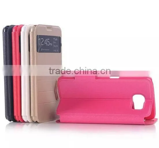 Factory Wholesale Flip Stand Window PU Leather Case For Samsung S6/S6 Edge photo-2