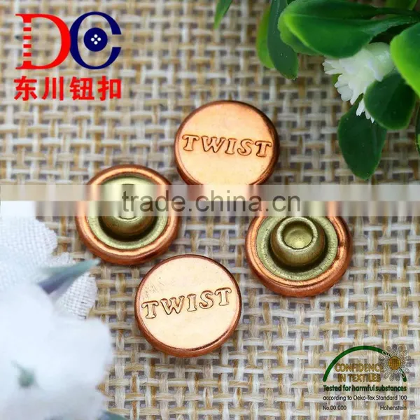Shiny Copper Custom Logo Metal Button Jeans Rivet for Denim photo-2