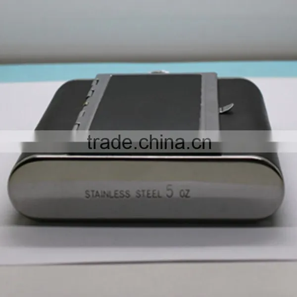 5 oz Stainless Steel High Quality Lether Flagon for Gift photo-2