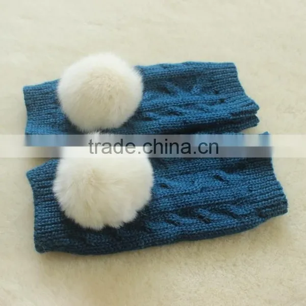 Women Fingerless Comfortable Thick Knit 30%Wool for Fashion Girl Knitted Gloves photo-5