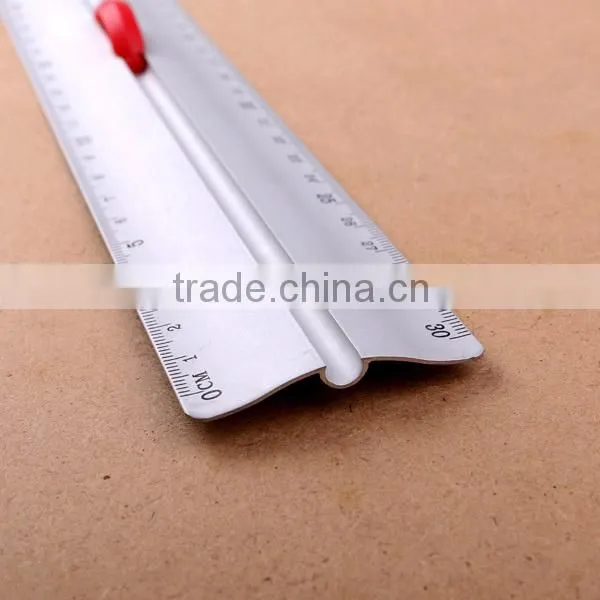 8''/12" Aluminum Ruler With Red Finger Grip,aluminum Level Ruler With Handle photo-2