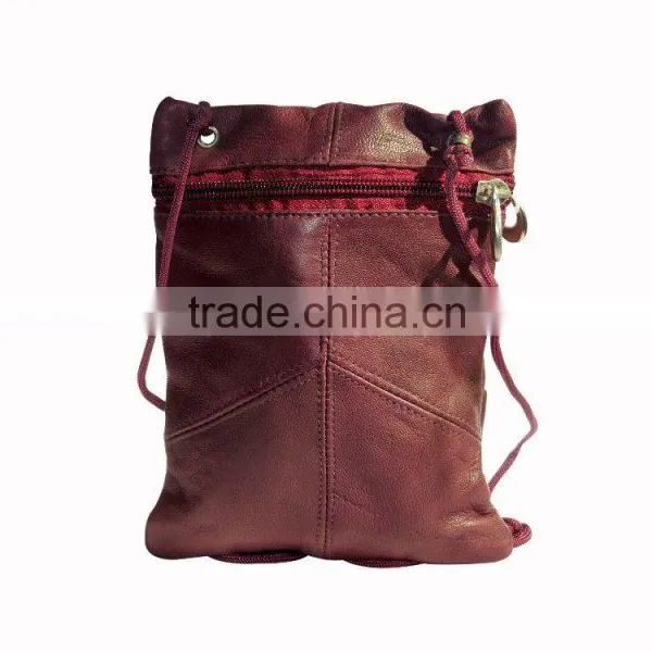 Ladies Sling Bag With Zipper Pockets & Flap Pocket Genuine Leather photo-2
