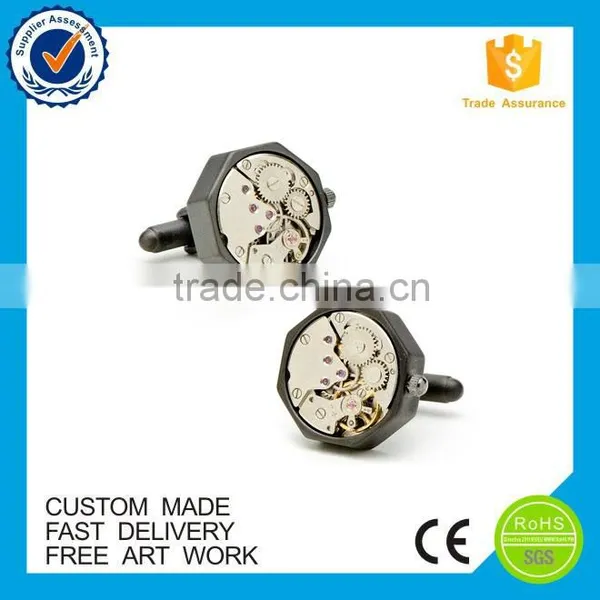 Business Gifts Men's Metal Watch Movement Cufflinks Custom photo-6