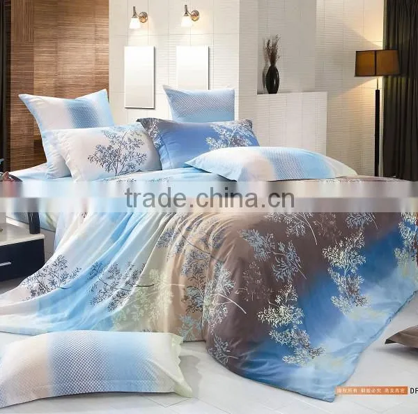 100% Cotton Snowy Bed Linen Duvet Cover Set/nice Print Bed Cover Set