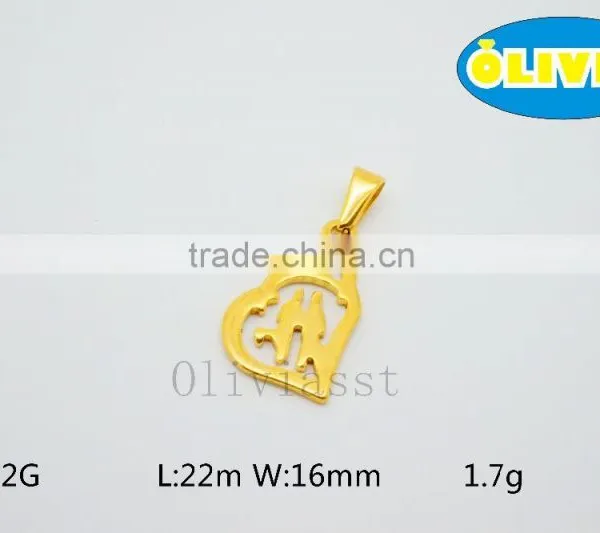 Olivia 2016 New Year Gift Present Fashion Modern 304 Stainless Steel Love Heart Shape Small Size Pendant photo-3