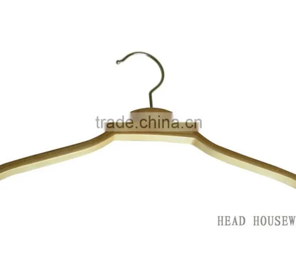 Laminated Wooden Dress Hanger With Rubber Teeth on Shoulder, Natural Color for Coat Hanger Cheap Hanger photo-3