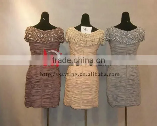 Ready To Ship Wholesale Muslim Evening Dress Short Cocktail Dress For Fat Women photo-5