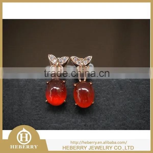 Precious Garnet Gemstone Jewelry Earring Style With 925 Sterling Silver Plating Gold Color photo-5