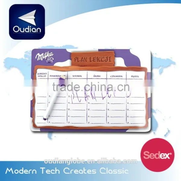 OEM Fridge Magnet Note Pad With Pen Holder Schedule Magnetic Board