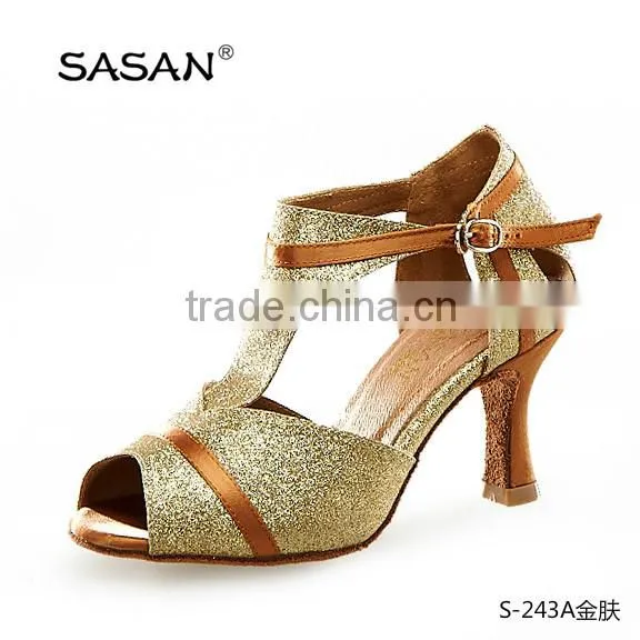 Lady Sandal Gold Glitter Pu Salsa Shoes Wedding Shoes