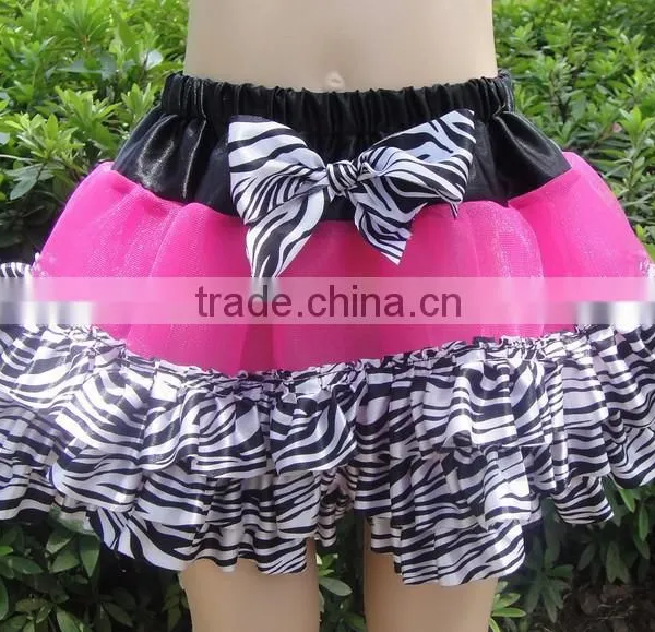 Mini Satin Ruffle Tutu, Red Polka Dots Girls Skirts With Ribbon Bow photo-2