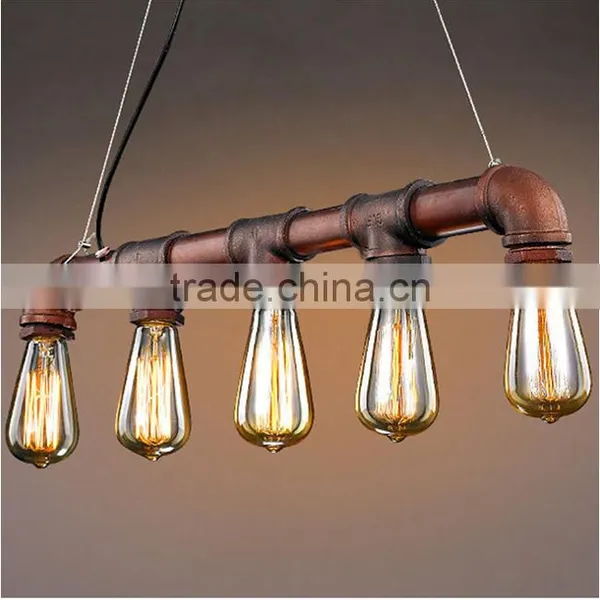 DIY Metal Pipe Pendant Light With Metal Pipe Light Fixture With 3/4" Metal Pipe Elbow, Tee, Floor Flange photo-3